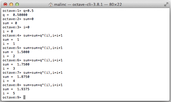 define variables gnu octave